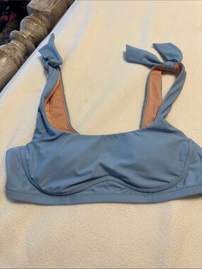 Classic Blue Tie-Shoulder Bikini Top